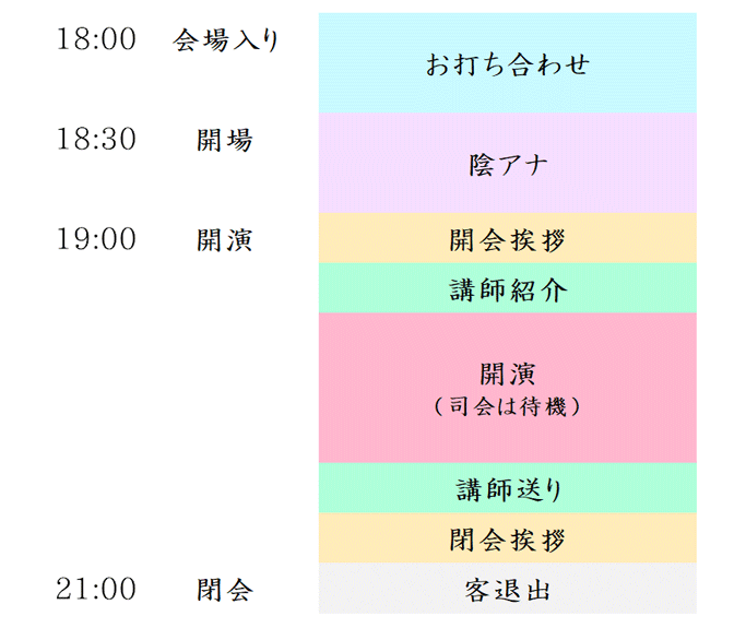 タイムスケジュール表 例1